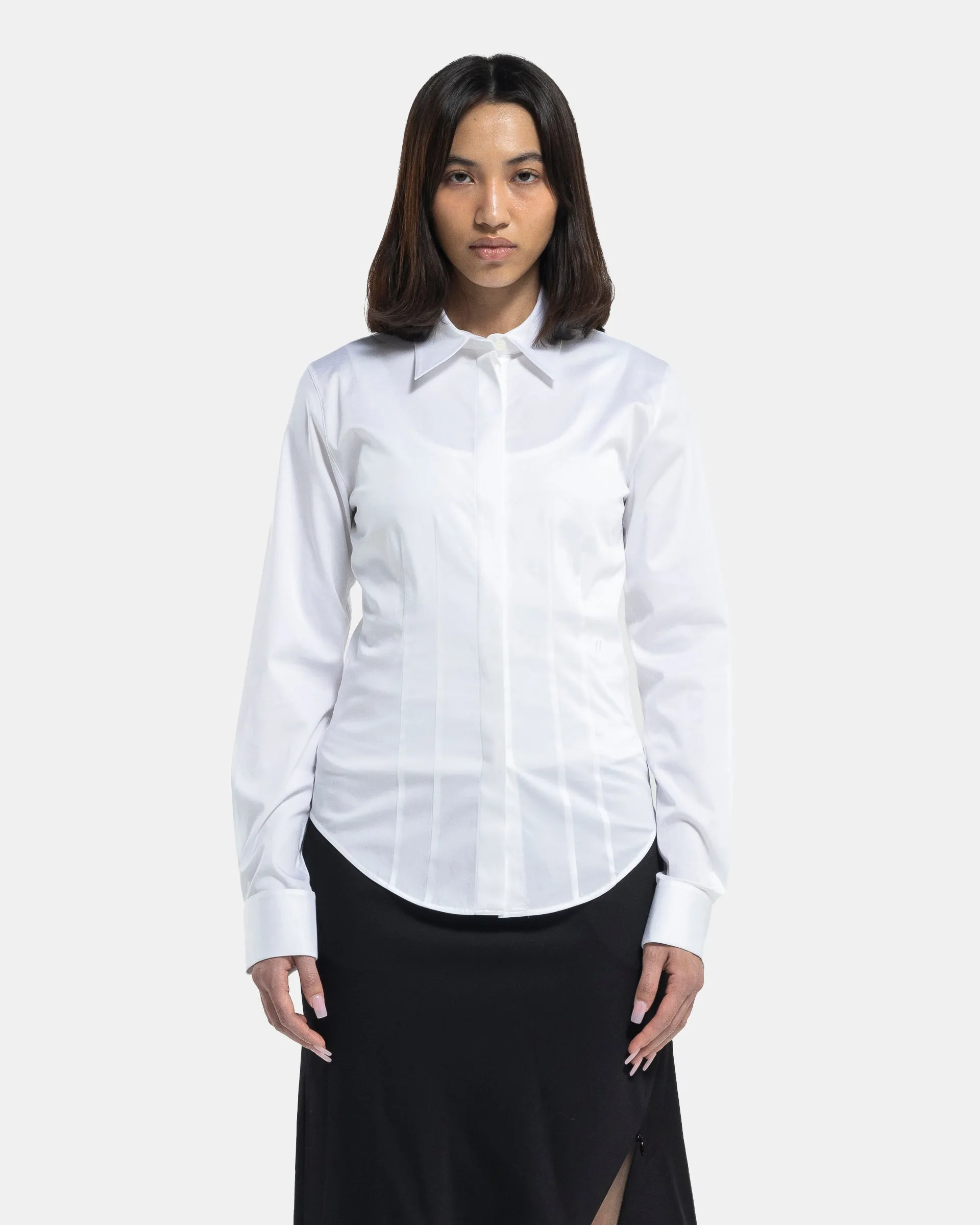 Darted Shirt in Optic White