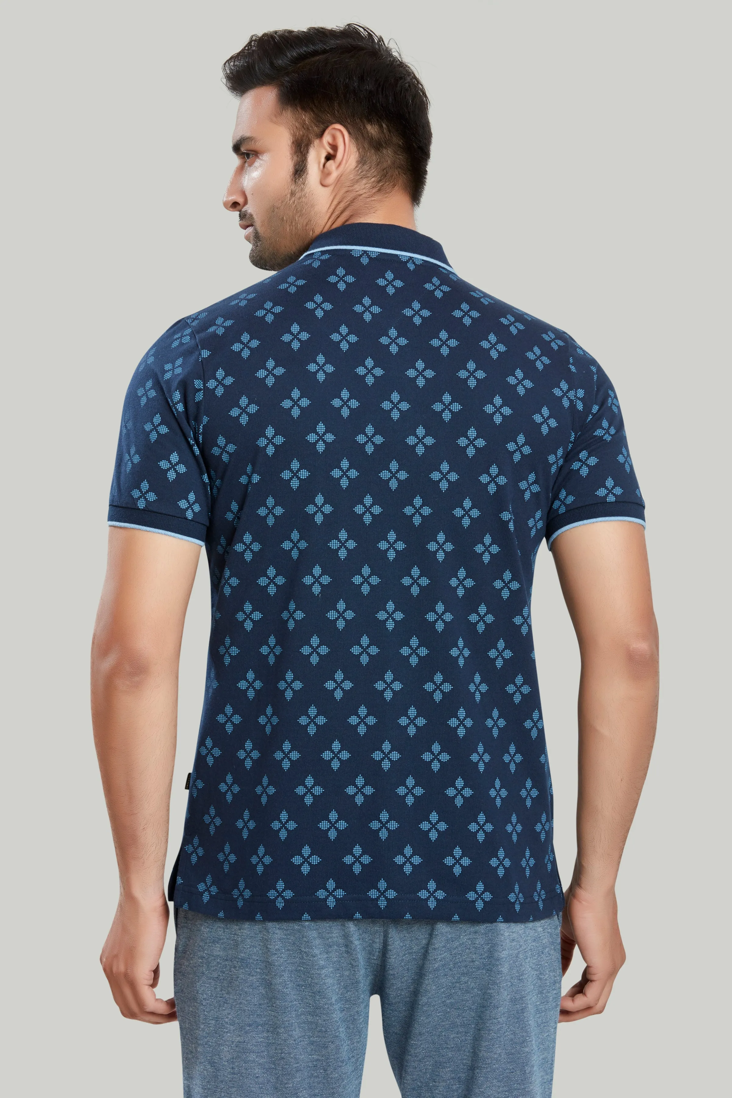 Jersey Flower Print Polo