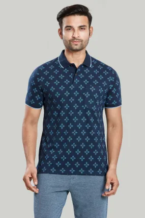 Jersey Flower Print Polo