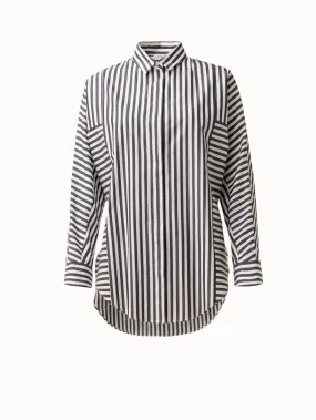 Langärmelige Button-Down Bluse mit Streifen