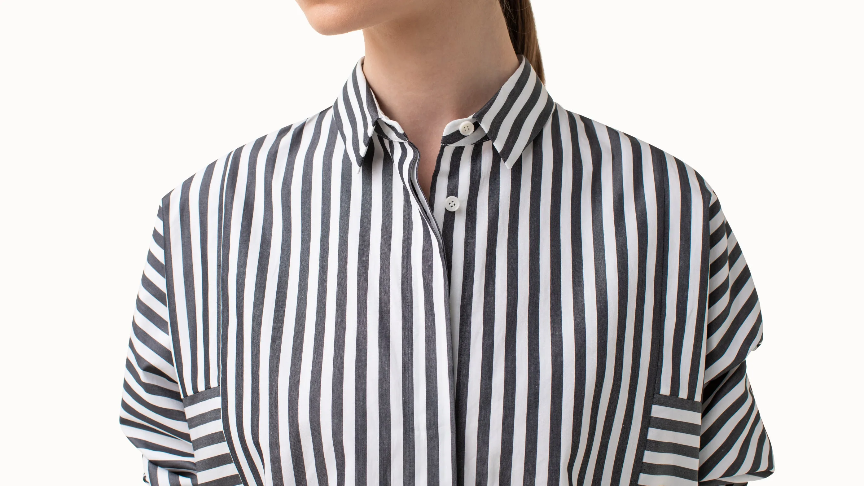 Langärmelige Button-Down Bluse mit Streifen