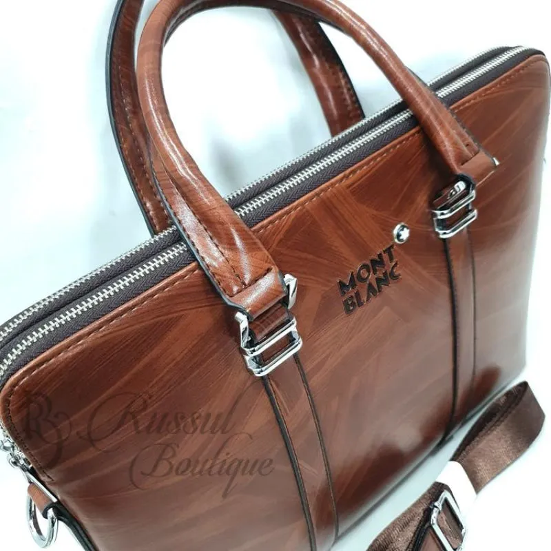 MB pattern leather bag for men | Brown