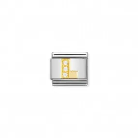 Nomination LINK COMPOSABLE CLASSIC LETTERA L IN ORO E PIETRE 030301/12