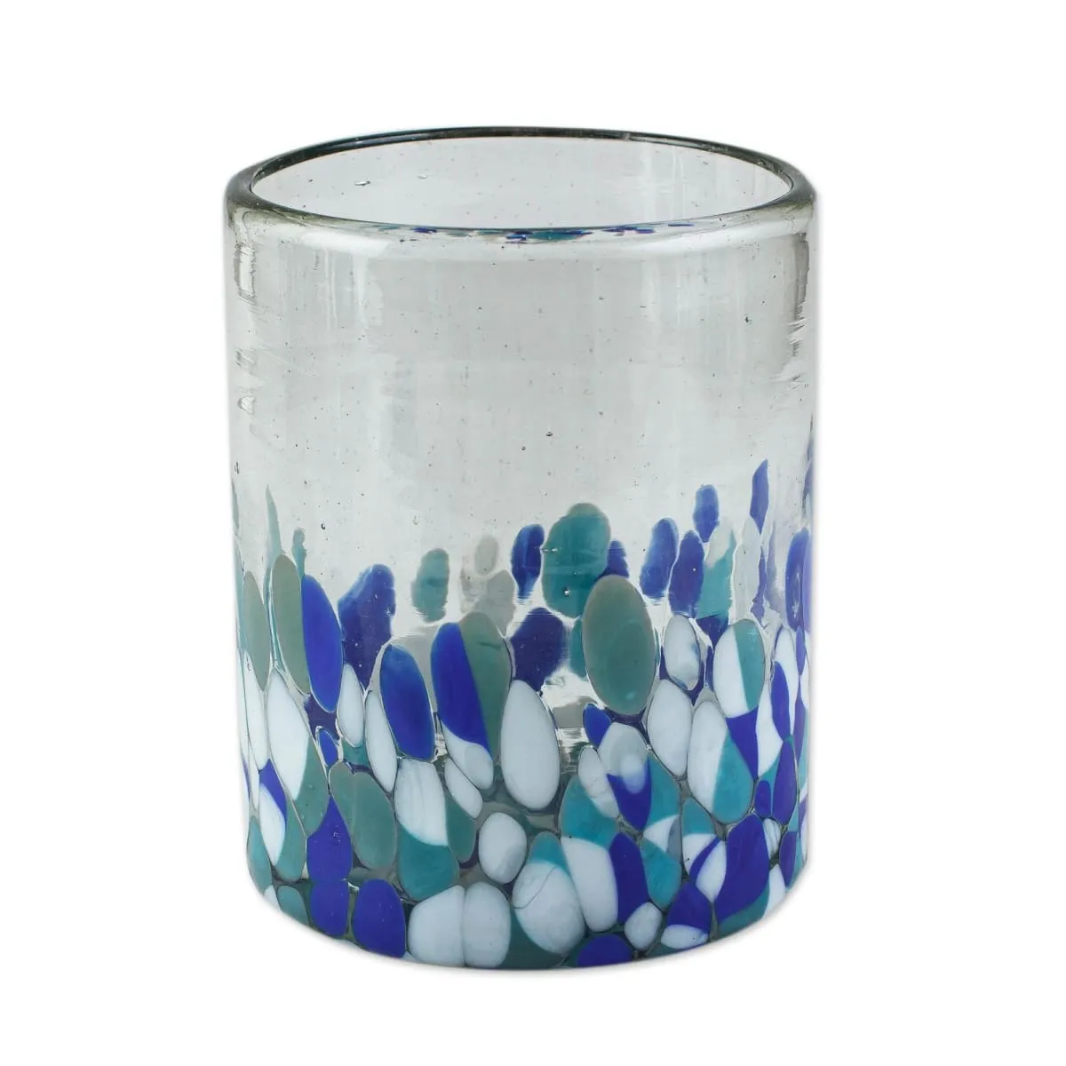 Novica Blue Cool Glass Rocks Glasses (Set Of 6)