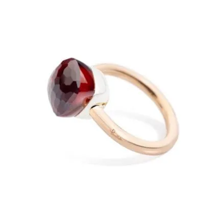 Pomellato - Nudo Classic - Stackable Ring with Garnet, 18k Rose and White Gold