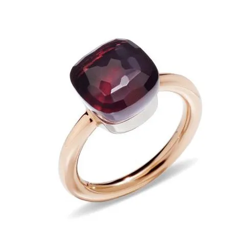 Pomellato - Nudo Classic - Stackable Ring with Garnet, 18k Rose and White Gold