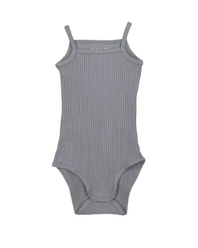 Ribbed Tank Onesie – Slate